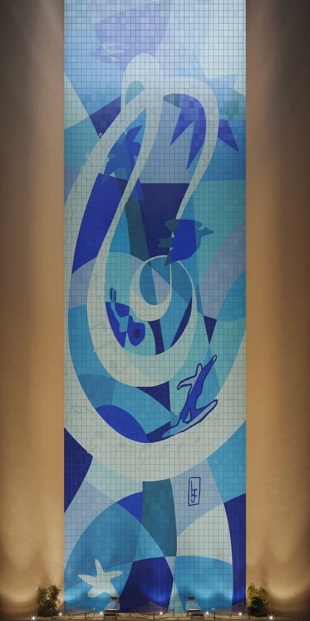 Fachada e Arte: Mural “Azul do Tempo”