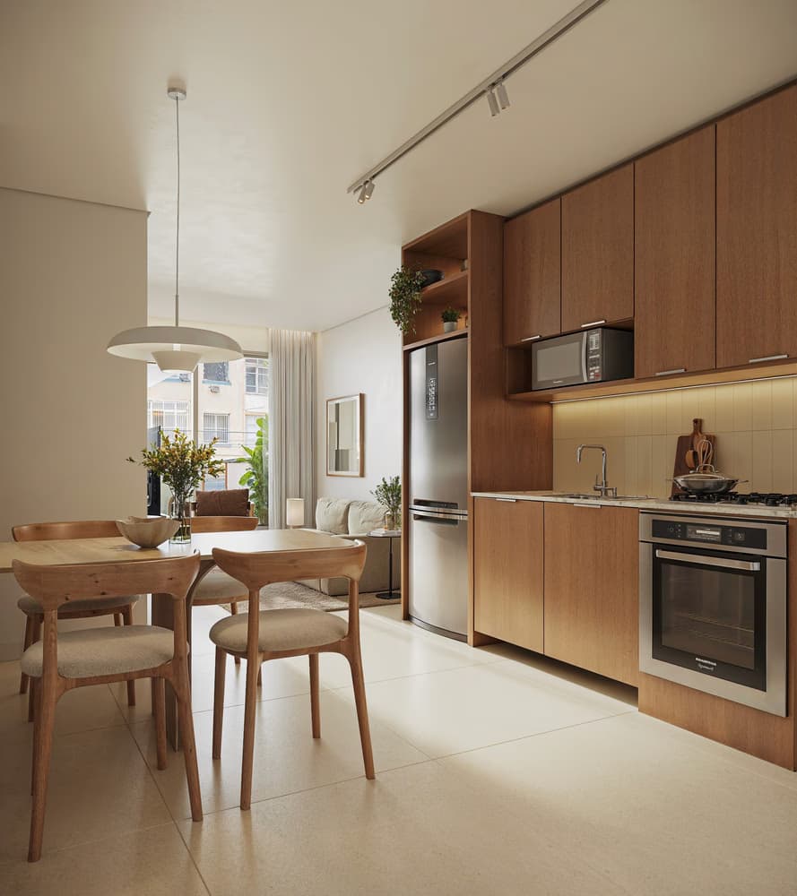 Fachada e Tipologias: 2 Quartos